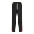 thumbnail image 2 of Mans Casual Pants Solid Color Drawstring Pockets Straight Sweatpants Black, 2 of 8