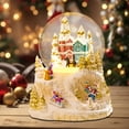 thumbnail image 4 of Christmas Snow Globe Musical Box, Village Lighted Decoration Santa Reindeer Sled Battery Operated Glitter Snow Glob Gift, 4 of 10