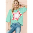 thumbnail image 4 of Colorblock Star Patched Half Sleeve Oversized Tee, 4 of 11