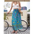 thumbnail image 6 of Weardear Women's Boho Floral Skirt Casual Elastic High Waist Maxi Skirts Flowy A Line Beach Long Skirt with Side Pockets, 6 of 7