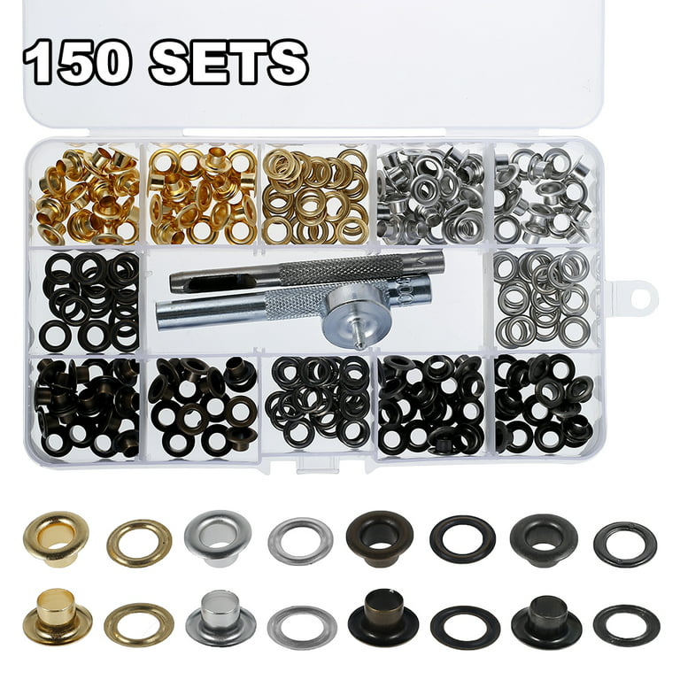 150 Sets Grommet Tool Kit 1/2 Inch, Bronze Grommets, Metal Grommet Kit With  In