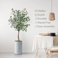 thumbnail image 3 of Artificial Tree in Contemporary Geometric Pattern Planter, Fake Eucalyptus Silk Tree for Indoor and Outdoor Home Decoration - 57" Overall Tall (Plant Pot Plus Tree), 3 of 5