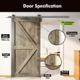 thumbnail image 3 of Homacer 5-in-1 Design 54'' W x 84'' H x 1-3/8'' D Solid Wood Barn Door, Finished and Unassembled, with Pre-drilled Holes for Easy Assemble and Pre-routed Groove, Interior Only (Gray), 3 of 7