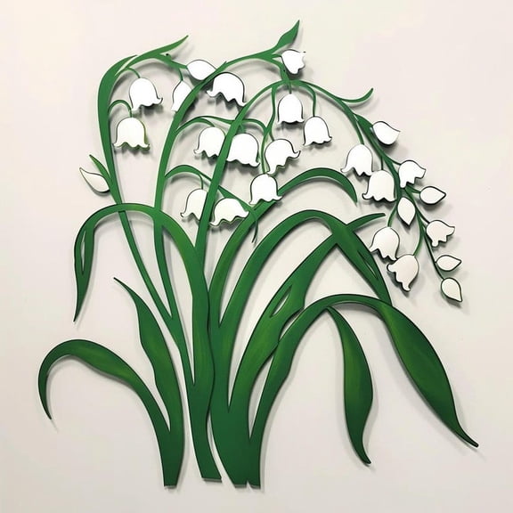 Lily of the Valley Metal Wall Art Sculpture Decorative Floral Wall Decor