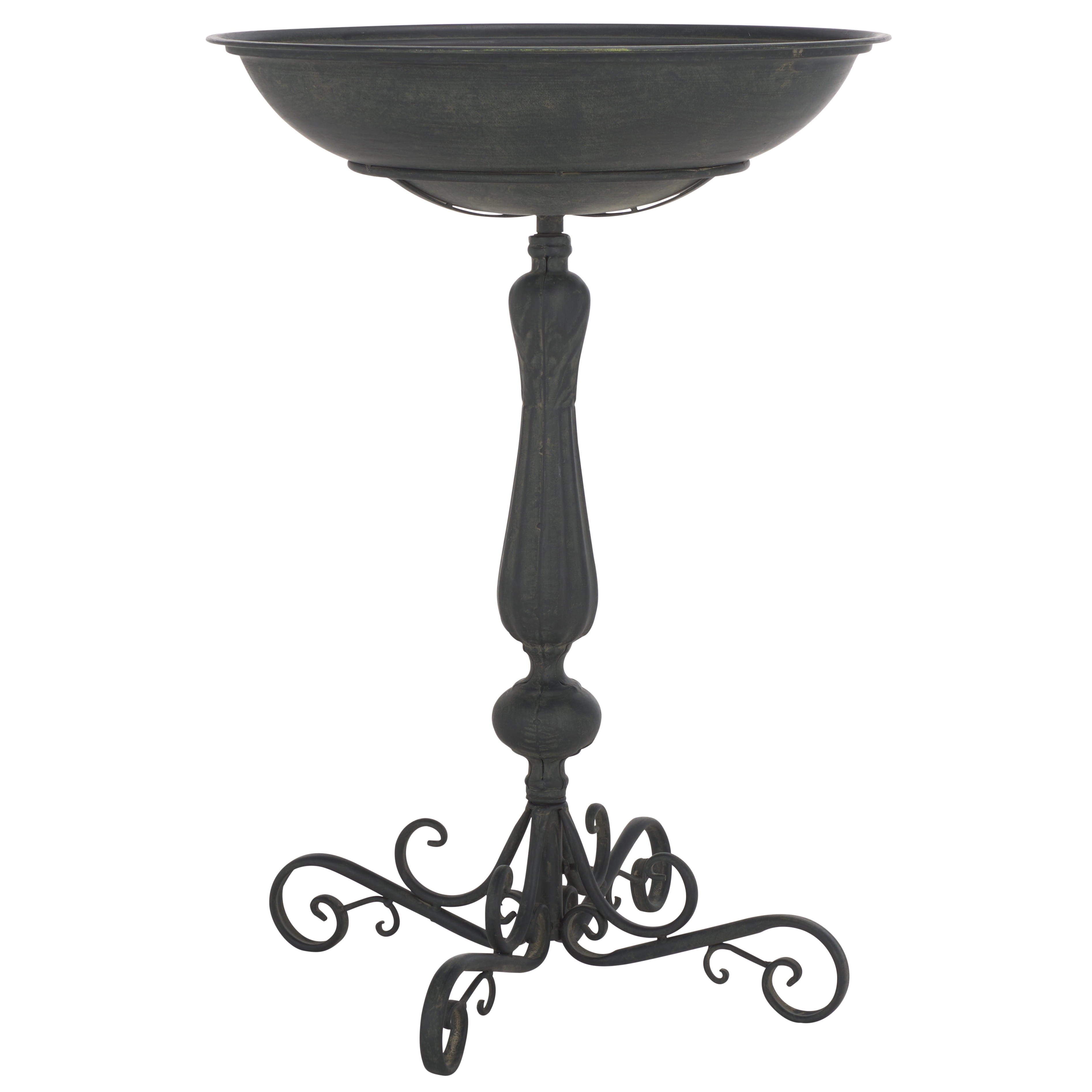 Safavieh Orian Contemporary Freestanding Metal Bird Bath, Black