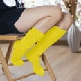 thumbnail image 7 of MDR Women's Extra Long Heavy Slouch Cotton Socks Made in USA 1 Pair Size 9 to 11 (Yellow), 7 of 7