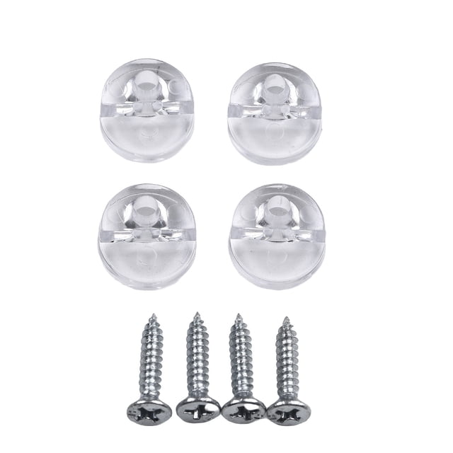 MYG for Mirror Wall Clips Fixing Kit, 4 Pack Frameless Glass Bracket Mounting Set, Easy Install Plastic Clamps for Bathroom Mirror, Home Decor, Salon, Up to 4mm Thick Glass, 13mm Outer Diameter