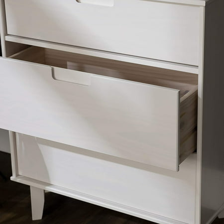 Pine Wood 3 Drawer Groove Handle, White Vertical Dresser Ikea