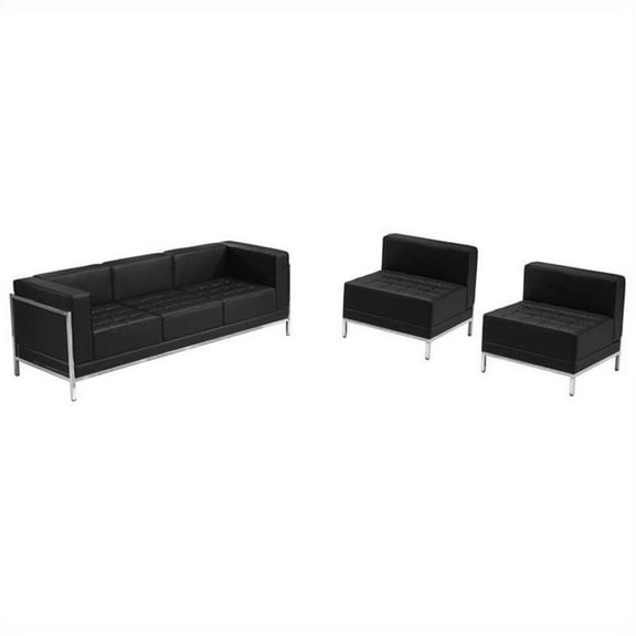 Flash Furniture Hercules Imagination 3 Pieces Reception Configuration in Black