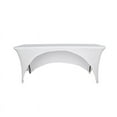 thumbnail image 5 of Balsa Circle 6 Feet White Fitted Spandex Tablecloth Open Back Rectangle Table Cover Event, 5 of 8