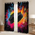 thumbnail image 2 of jejeloiu Ice Hockey Sport Blackout Curtains Set of 2 (52x84 Each),Boys Ball Game Window Curtains,Multicolor Graffiti Ink Curtains and Drapes For Boys Teens,Breathable Home Decor, 2 of 6