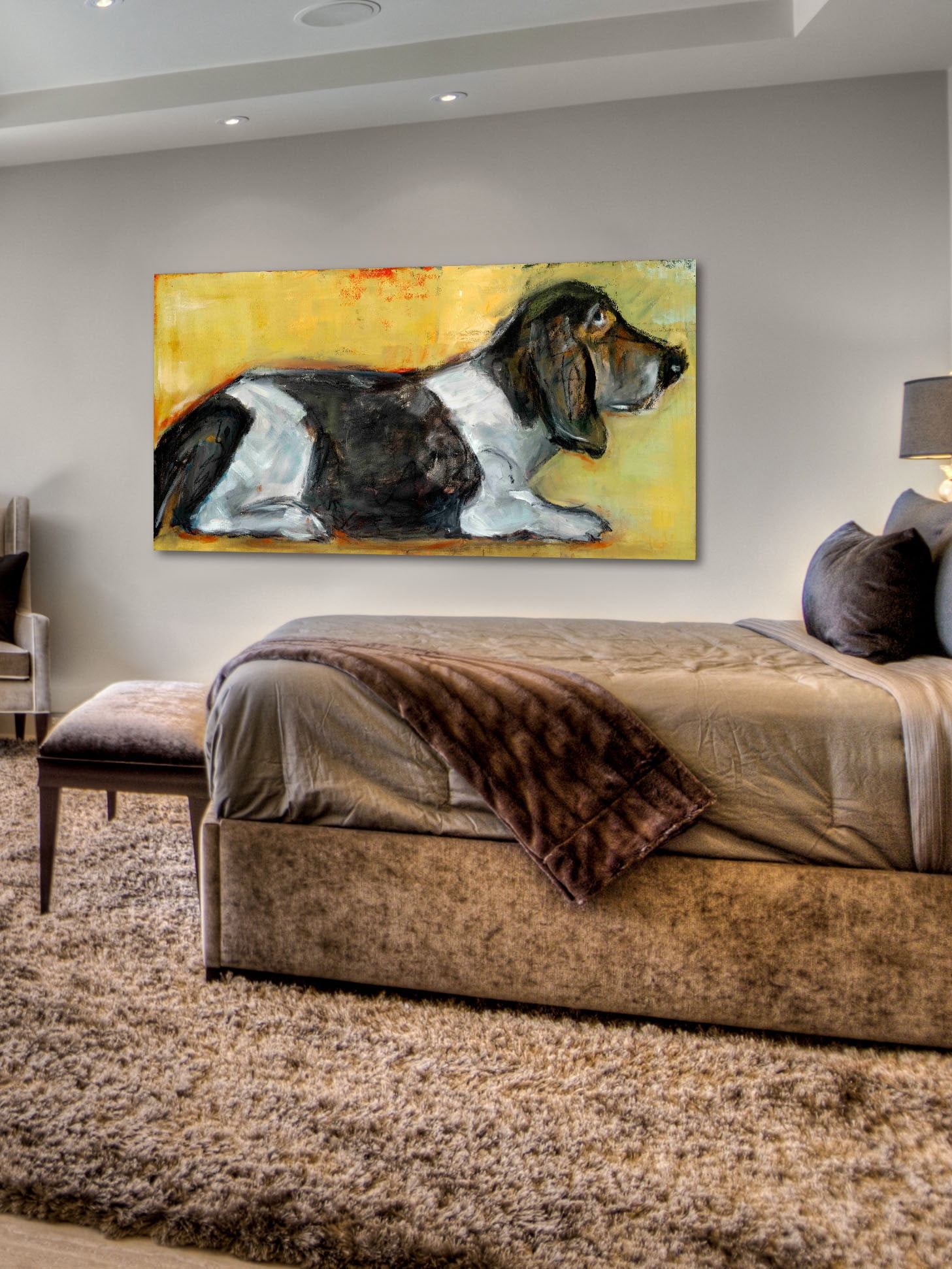 Marmont Hill Inc Marmont Hill - Hush Puppy by Tori Campisi Painting Print on Canvas - Multi-color
