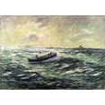 thumbnail image 2 of Moret, Henry 32x24 Gold Ornate Wood Framed with Double Matting Museum Art Print Titled - Le Bateau de Sauvetage a Audierne, 2 of 4