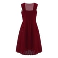 thumbnail image 2 of iEFiEL Big Little Girls Halter Neck Chiffon Summer Dress Sleeveless Rhinestone Wedding Birthday Party Dress Wine Red 12, 2 of 7