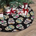 thumbnail image 3 of FMSHPON Beautiful Skulls Black Xmas Christmas Tree Skirt Stand Mat for Holiday Party Decoration Indoor Outdoor 48 inches, 3 of 3