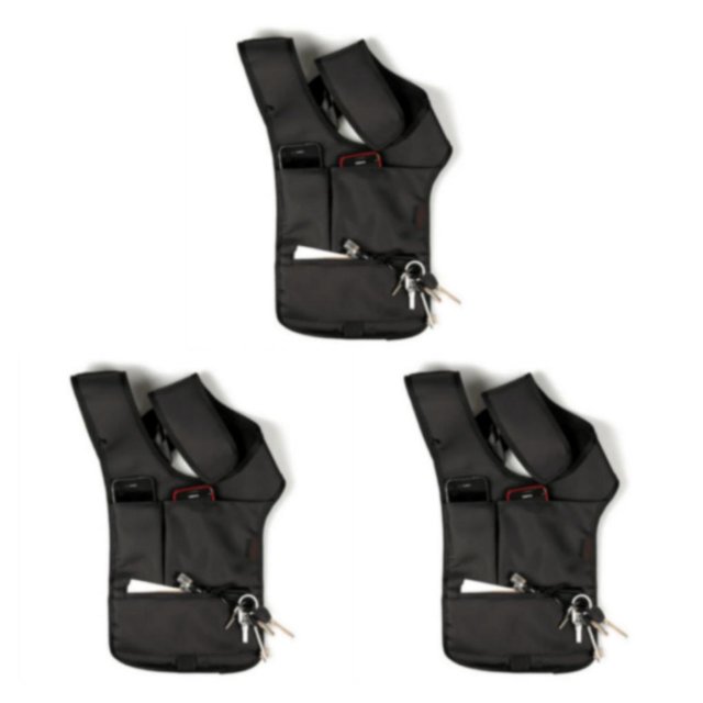 mmirethe Security Bag Double-bag For Safety And Polyester Anti-Theft Travel Wallet Backpack Easy To Clean black 3Set