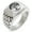 Silver, variant on Stainless Steel Tree of Life Geometric Pattern Step-Down Biker Style Polished Ring