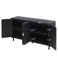 thumbnail image 4 of Sideboard Buffet Cabinet, Kitchen Pantry Storage Cabinet With Metal Semi-circle Handle, Built-in Adjustable Laminates, 3 Adjustable Gears Media Console For Dining Room, 4 of 8