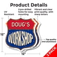 thumbnail image 2 of Doug's Workshop (2 Pack) 12 inch X 12 inch Shield-Shaped Rust-Free Aluminum Metal Signs Weather Resistant, UV Protected To last, Gift for Dads and Uncles Classic Americana Crafted in, 2 of 7