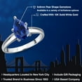 thumbnail image 2 of Gem Stone King 10K White Gold Blue Created Sapphire Engagement Ring for Women | 2.55 Cttw | Pear Shape 9X6MM | Gemstone September Birthstone | Size 9, 2 of 6