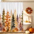 thumbnail image 3 of Shower Curtains for Bathroom-72"x72",Nature Watercolor Autumn Forest Waterproof Bath Curtain Grommet Shower Curtain Set with Hooks, 3 of 9
