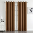 thumbnail image 1 of Xiao Hua Cortinas perforadas de estilo sencillo, ideales para dormitorio, sala y cocina (2 paneles, 200 cm de largo x 100 cm de ancho, color café A118), 1 of 5