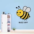 thumbnail image 2 of Buzz Off Cute Cartoon Honey Bee Buzzing Animal Wall Art Sticker Designs Vinyl Stickers For Home House Walls Rooms Windows Bedroom Decoration Size (20x20 inch), 2 of 3