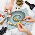 thumbnail image 5 of Spires Cutting Board, Spiral Dimensional Curve Turns Around an Axis Rotary Parallel to Ring Center Design Image, Decorative Tempered Glass Cutting and Serving Board, Small Size, Black, by Ambesonne, 5 of 5