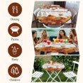 thumbnail image 7 of Fall Maple Leaves Round Tablecloth, Fitted Table Cover with Elastic for 55"-60" Round Tables, Happy Thanksgiving Pumpkins Country Plank Table Cloth Outdoor Indoor Dinning Party Waterproof Tablecloths, 7 of 7