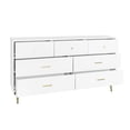 thumbnail image 4 of Kadyn Seven Drawers Large Chest of Drawer Cabinet with Golden Handle and Golden Legs White Color, 4 of 8