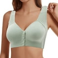 thumbnail image 2 of Sngxgn Wireless Bras for Women Comfort Full Coverage T-Shirt Bra Lightly Lined Push up Bra V-Neck Bralettes for Ladies(Green,44), 2 of 3