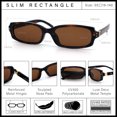 thumbnail image 5 of SA106 Womens Slim Retro Mod Narrow Rectangle Sunglasses Gold-Tone Temple Hinge / Tortoise Frame - Brown Lens, 5 of 7