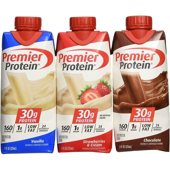 Lot of 12 Premier Protein 30g High Protein Shakes 11 Oz. Variety Pack Contains C