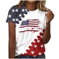 thumbnail image 2 of Lorytime 4th of July Outfits for Women Patriotic Graphic Tops Red White and Blue Wear 3/4 Sleeve Holidays Clothes S, 2 of 5