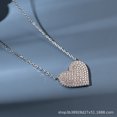 thumbnail image 3 of 925 Sterling Silver Love Full Inlaid Pendant Necklace Women, 3 of 4