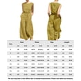 thumbnail image 2 of Mamelucos Sin Mangas Mamelucos sueltos para mujer Monos de pierna ancha con botones de lino y algodón informales (Amarillo S) Cgtredaw para Mujer Amarillo T M, 2 of 6