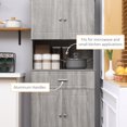 thumbnail image 5 of HOMCOM 72" Kitchen Buffet with Hutch, Freestanding Pantry Cabinet with Utility Drawer, 2 Door Cabinets, Adjustable Shelves and Countertop, Gray Wood Grain, 5 of 8