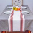 thumbnail image 4 of Table Runner Dresser Scarves 90 Inch Long, Farm Red Stripes on White Linen Dining Table Runners Modern Minimalist Lines Art Tabletop Scarf for Wedding Holiday Party Kitchen, 4 of 7