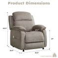 thumbnail image 4 of Bonzy Home Power Recliner Chair, Electric Recliner with Remote Control & Side Pockets, Compact Home Theater Seating for Small Spaces, Khaki, 4 of 7