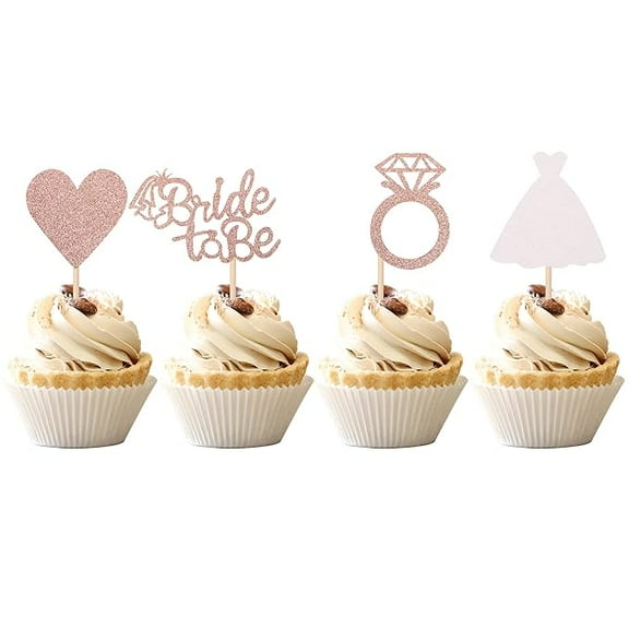 Bride to Be Bridal Shower Cupcake Toppers, 24 Count