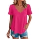 thumbnail image 3 of TaTaai Solid Color Casual Women Blouse Palace Lock Design Short Sleeve V Neck Regular Fit Breathable Soft Machine Washable Daily Office Casual Wear Top Gift, 3 of 9