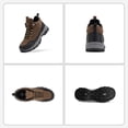 thumbnail image 2 of Fittington Men's Walking Hiking Shoes Outdoor Trekking Athletic shoes Arch Support | Reflective Safety Feature | Dark Brown/Gray, 2 of 10