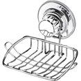 thumbnail image 1 of Jabonera de ducha con potente ventosa, soporte para esponja y jabón en barra para baño y bañera, bandeja de jabón de acero inoxidable inoxidable para montaje en pared (5,2" x 2,9" x 1,3"), 1 of 5