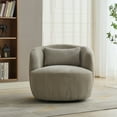 thumbnail image 2 of Soft Upholstered Corduroy Accent Chair in 35 Inch Size with 360 Degree Swivel and Pillow for Living Room or Office, 2 of 11