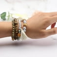 thumbnail image 4 of DESIGNICE Bracelets for Teen Girls Bohemian Braided Rope Friendship Bracelets Bohemian Bracelet Matching Bracelets Coffee, 4 of 6