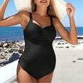thumbnail image 6 of hengsof Summer Maternity One-Piece Swimsuit, Sleeveless Square Neck Shirred Bathing Suit for Pregnancy Beach Pool Wear, 6 of 6