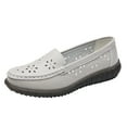 thumbnail image 1 of Wyzesi Espadrilles Rouges pour Femmes Taille Confort Marche Mocassin Plat en Cuir Chaussures Plates Confortables Chaussures de Conduite Extérieures Espadrilles Femmes Mode Tendance Espadrilles Blanches Femmes, 1 of 6