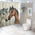 thumbnail image 7 of Patifu Horses Touching Noses Home Bathtubs Bathroom Shower Curtain Set with Hooks 36"x72, 7 of 7