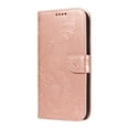 thumbnail image 6 of SaniMore Wallet Case for Samsung Galaxy A54 5G, PU Leather Embossed Butterfly Flip Folio Cover Card Holder [Kickstand][Wrist Strap] All Arpund Protective Shockproof Shell, Rosegold, 6 of 18