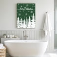 thumbnail image 6 of Canvas Wall Art, Green Christmas Trees Framed Canvas Prints for Bedroom Living Room, Winter Xmas Snowflakes Pine Forest Large Gallery Wrapped Wall Decor for Home Office, Gifts, 18"x24" Ship Next Day, 6 of 9
